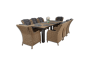 Обеденная группа MODENA XL (Модена) бежево-коричневая на 8 персон со столом 240х100 из искусственного ротанга