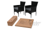Набор мебели Аскер мини 4 уп. (2 стула Аскер с под. + стол 70 см 2 уп., каркас черн, ротанг черн.)