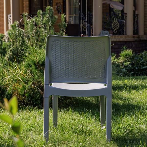 Обеденный стул Royal Family JULY светло-серый имитация искусственного ротанга