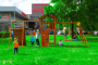 Детская игровая площадка Jungle Cottage + Climb Module X'tra + Рукоход с качелей
