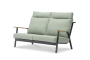Malmo с 2-х местным диваном, комплект лаунж мебели антрацит/зелёный, алюминий
