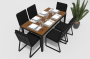 Обеденная группа Bella Carbon 180 стул Voglie черный