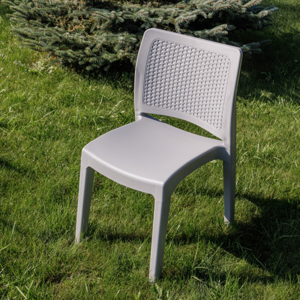 Обеденный стул Royal Family JULY светло-серый имитация искусственного ротанга