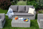 ФАБРИЦИЯ лаунж-зона из искусственного ротанга, цвет серый