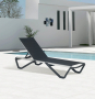 Шезлонг-лежак металлический Wave Pad антрацит