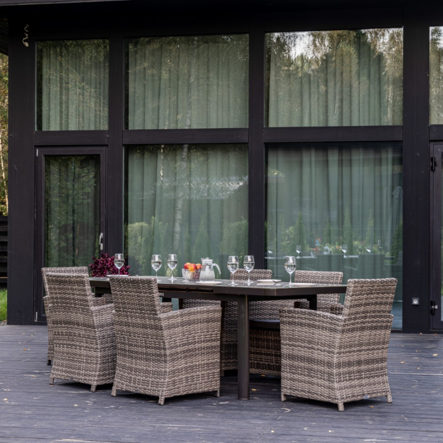 Комплект: Обеденный комплект мебели LUDWIG+FIONA серый + Уличный газовый обогреватель ADAM