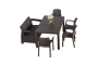 Комплект мебели YALTA FAMILY 4 CHAIR (Ялта) темно коричневый из пластика под искусственный ротанг