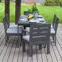 Набор садовый обеденный KORFU / 7 предметов: стол 180*87, 4 стула без и 2 с подлокот-ми / серый (S5)