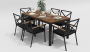 Обеденная группа Bella Carbon 180 стул Calma черный