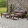 Набор садовой мебели CAPRI / 3 предмета: диван, столик, пуф / коричневый (S3C)
