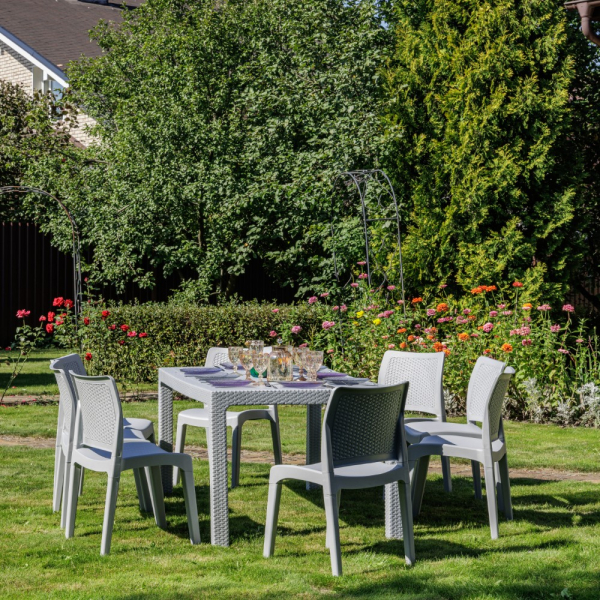 Обеденный комплект Royal Family JULY L светло-серый