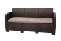 Диван трехместный из пластика b:rattan Arizona, венге (3-х местная подушка)