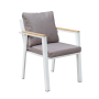 Стул уличный SANTORINI, c подушками, каркас алюминий белый, темно-серая рогожка, 54*65*75