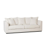 Диван Roberto трехместный велюровый кремовый