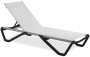 Шезлонг-лежак металлический Wave антрацит, белый