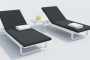 Шезлонг LETTO антрацит - белый каркас