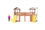 Детская площадка Спортивный городок 6 крыша тент с узким скалодромом