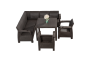 Комплект мебели YALTA CORNER KVATRO SET (Ялта) темно коричневый из пластика под искусственный ротанг