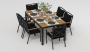 Обеденная группа  TELLA FESTA plus каркас карбон / стол тик 180 / ткань антрацит