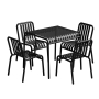 Комплект обеденной мебели Flow1: стол обеденный малый + 4 стула без подлокотников  черный RAL 9005