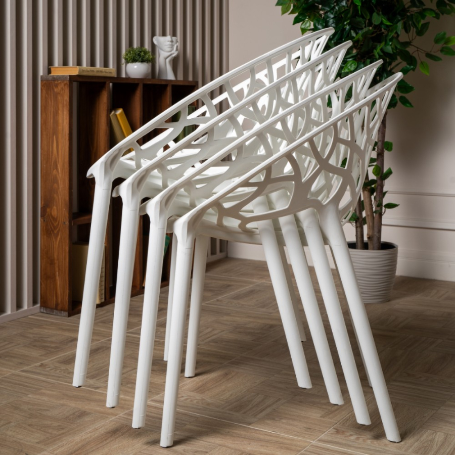 Комплект стол TOM (капучино) + 4 стула ARIA (белый)