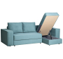 Диван Bergamo трехместный с канапе правый раскладной бирюзовый