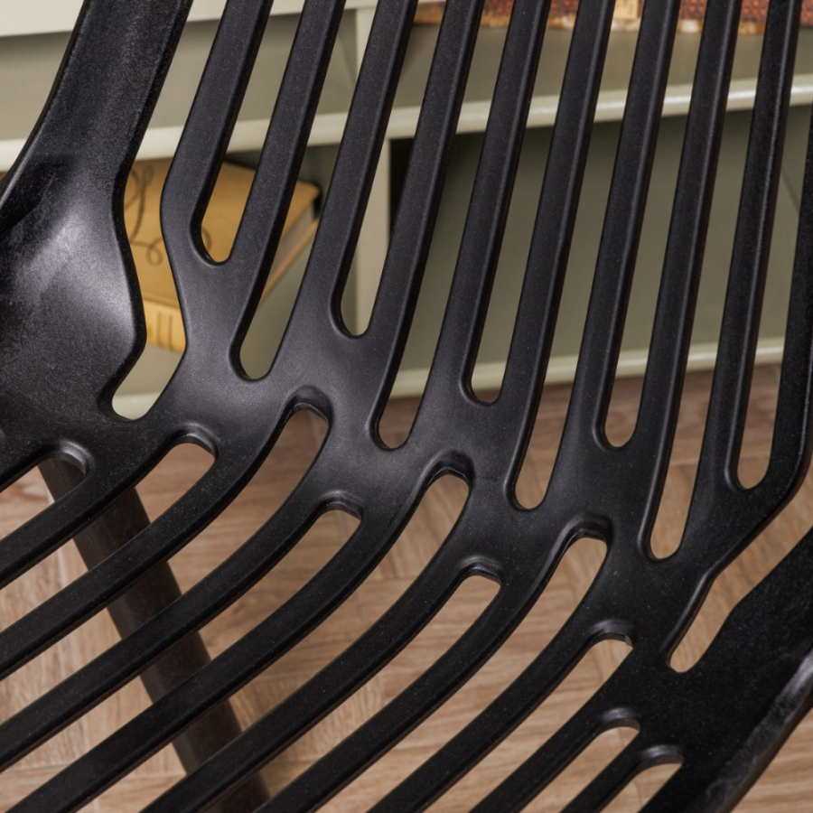 Комплект стол TOM (белый/черный) + 4 стула NICO (черный)