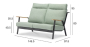 Malmo с 2-х местным диваном, комплект лаунж мебели антрацит/зелёный, алюминий