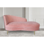 Кушетка-рекамье велюровая светло-розовая