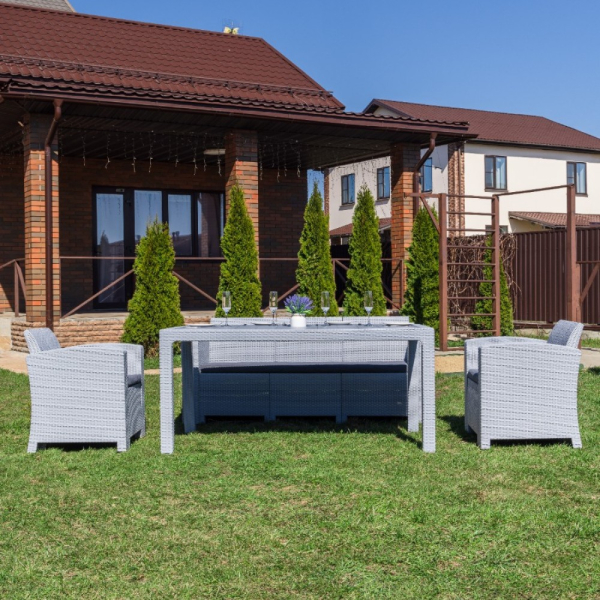 Обеденный комплект Royal Family LANA LUX DINING S светло-серый