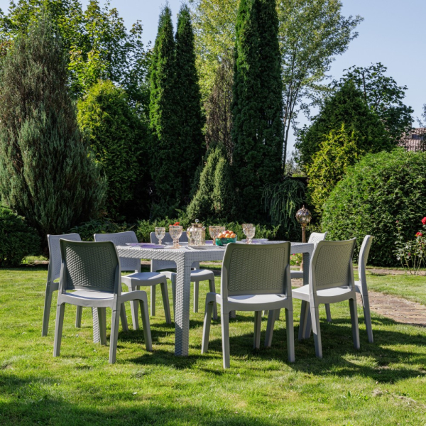 Обеденный комплект Royal Family JULY L светло-серый