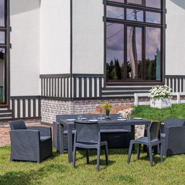 Обеденный комплект Royal Family LANA DINING M графит