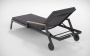 ШЕЗЛОНГ SOGNO S, каркас темно-серый карбон, текстилен серый, подушка антрацит