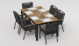Обеденная группа  TELLA FESTA plus каркас карбон / стол тик 180 / ткань антрацит