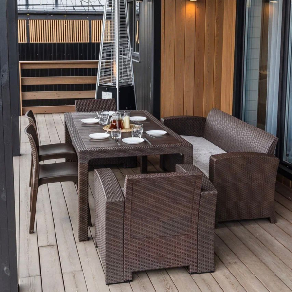 Обеденный комплект Royal Family LANA LUX DINING M коричневый