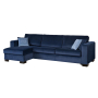 Диван Ralph трехместный с канапе левый раскладной синий (с подушками)