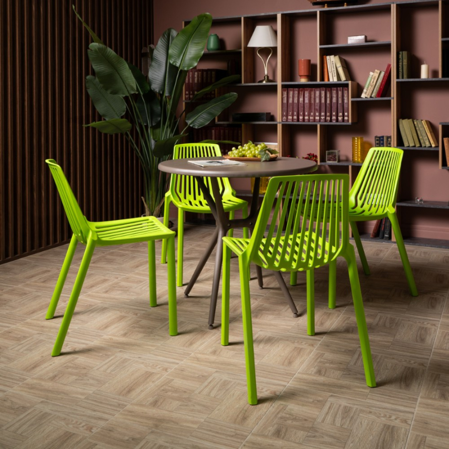 Комплект стол TOM (капучино) + 4 стула NICO (зеленый)