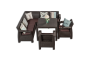Комплект мебели YALTA CORNER KVATRO SET (Ялта) темно коричневый из пластика под искусственный ротанг