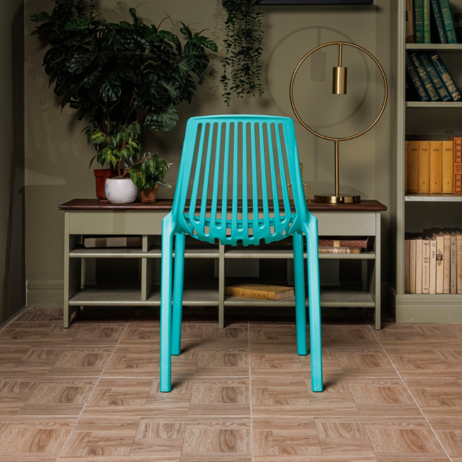 Комплект стол TOM (серый) + 4 стула NICO (тиффани)