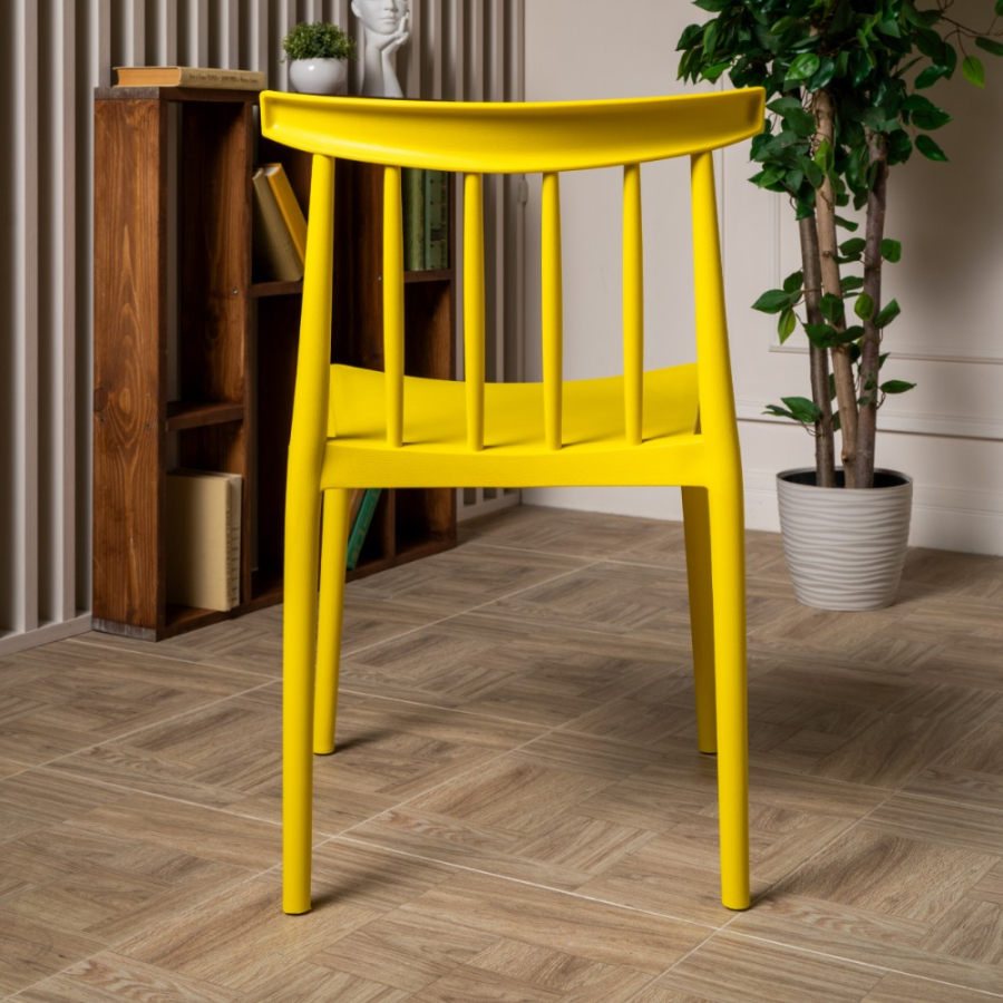 Комплект стол TOM (капучино) + 4 стула KAI (желтый)