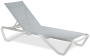 Шезлонг-лежак металлический Wave белый, серый