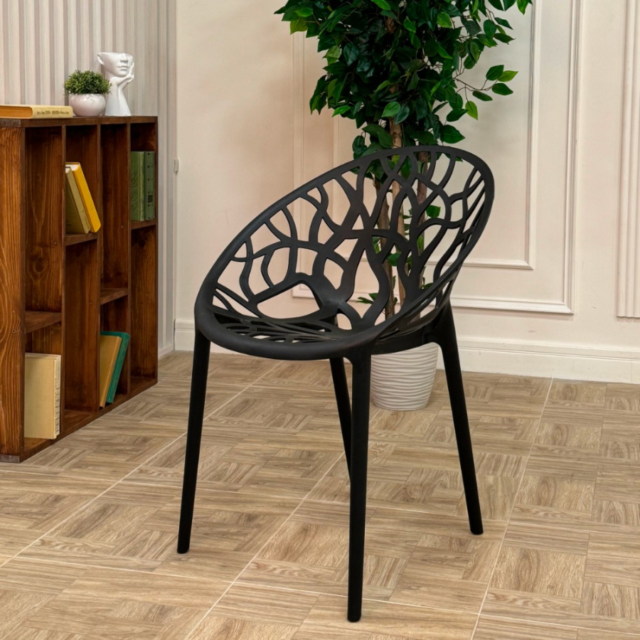 Комплект стол TOM (черный) + 4 стула ARIA (черный)