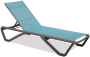 Шезлонг-лежак металлический Wave Paint тортора, бирюзовый