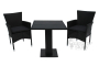 Набор мебели Аскер мини 4 уп. (2 стула Аскер с под. + стол 70 см 2 уп., каркас черн, ротанг черн.)
