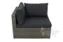 Набор мебели Драмен 1 уп. (стол, 2 угл. кресла, 2 пуфа, ротанг серо-корич., подушки серые)