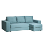 Диван Bergamo трехместный с канапе правый раскладной бирюзовый