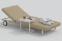 Шезлонг COSTA бежевый - белый каркас