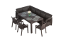Комплект мебели YALTA L-LARGE 3 CHAIR (Ялта) темно коричневый из пластика под искусственный ротанг