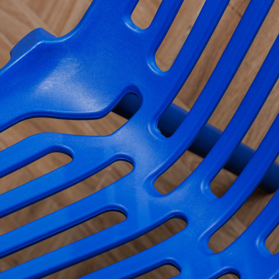 Комплект стол TOM (серый) + 4 стула NICO (синий)