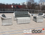 Комплект мебели из ротанга OUTDOOR Касабланка (3-местный диван, 2кресла, стол), ш/п, светлый микс
